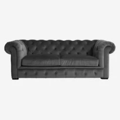 Gainsborough Sofa, Grey Velvet -Andrew Martin 300632 gainsborough front