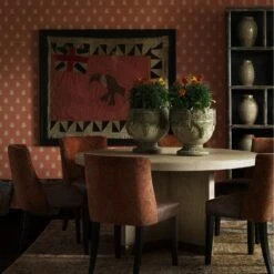Cow Parsley Clementine Wallpaper -Andrew Martin 307047 secret garden lifestyle raffles round bonfire americana chairs cow parlsey clementine horseshoe rug