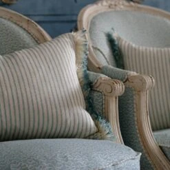 Picket Turquoise/Island Trim Cushion -Andrew Martin 308645 pollen picket turquoise with desert island trim in sea