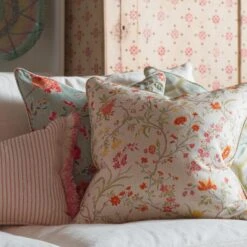 Ramble Ivory Cushion -Andrew Martin 309014 ramble ivory wild wood duck egg picket pink island trim cushions