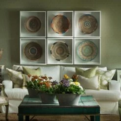 Strand Sofa -Andrew Martin 309223 crocus leaf wallpaper strand sofa ramble ivory fabric pergola leaf spinney leaf island trim palm cushions