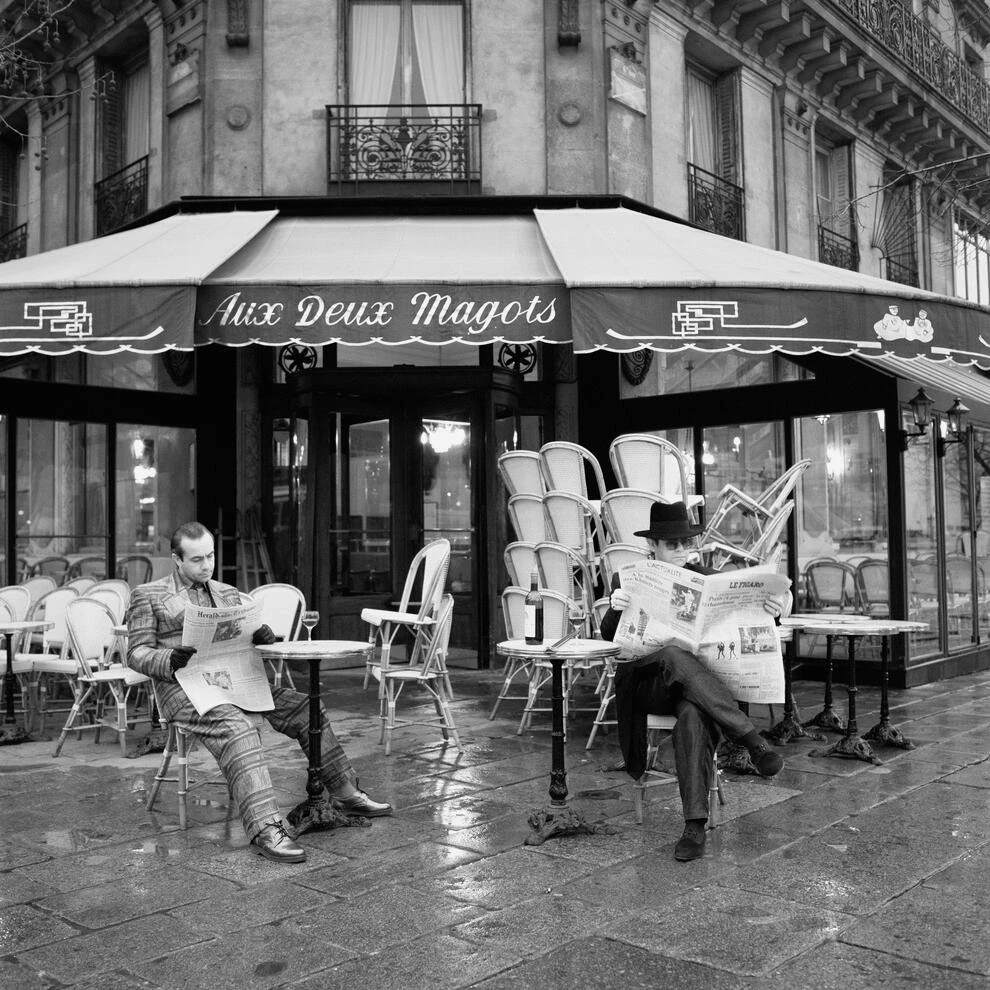 Les Deux Magots ~ Elton John With Bernie Taupin Photographic Artwork 3 Les Deux Magots ~ Elton John With Bernie Taupin Photographic Artwork