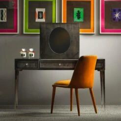 Milo Orange Dining Chair -Andrew Martin 319277 chloe dressing table dark milo dining chair