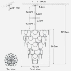 Loire Cascading Chandelier -Andrew Martin 326803 loire cascading tech