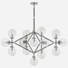 Bistro Chandelier -Andrew Martin 327116 bistro four arm chandelier in polished nickel and black