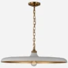Piatto Pendant Light -Andrew Martin 328442 piatto large pendant in hand rubbed antique brass with plaster white shade