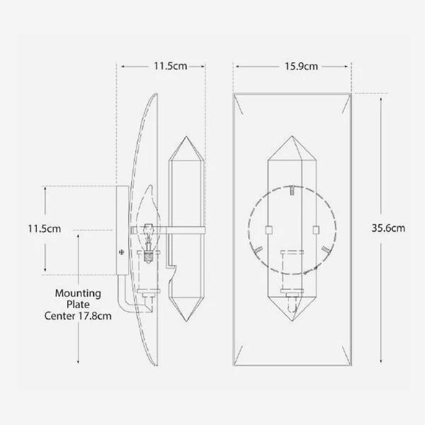 Halcyon Rectangle Wall Light 4 Halcyon Rectangle Wall Light - Image 2