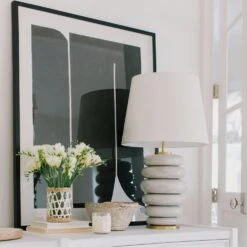 Phoebe Table Lamp 10 Phoebe Table Lamp -Andrew Martin 333991 phoebe stacked table lamp in antiqued white lifestyle