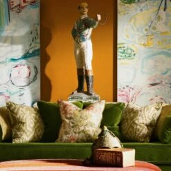 Midsummer Stone Cushion -Andrew Martin 346183 bloomsbury medici ivy otter leaf misummer stone vine barley close 1