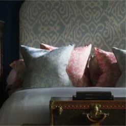 Vine Coral Cushion -Andrew Martin 346265 chloe headboard otter duck egg vine duck egg vine coral peony sea coral