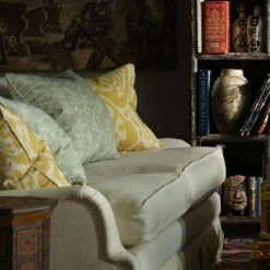 Otter Barley Cushion -Andrew Martin 346341 peony summer sky otter barley vine duck egg lifestyle