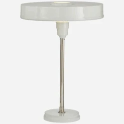 Carlo Table Lamp, Polished Nickel & Antique White