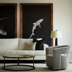 Madison Swivel Chair, Dove Grey Velvet -Andrew Martin 351156 madison swivel dove grey traverse rug ivory lifestyle sml