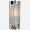 Castle Peak Wall Light -Andrew Martin 353772 castle peak small bath sconce in polished nickel with etched clear glass
