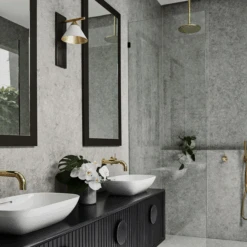 Cleo Wall Light -Andrew Martin 353884 cleo sconce in bronze and antique burnished brass with matte white shade life 1