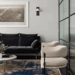 Cleo Wall Light -Andrew Martin 353894 cleo sconce in bronze and antique burnished brass with matte white shade life 4