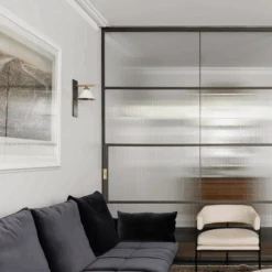 Cleo Wall Light -Andrew Martin 353905 cleo sconce in bronze and antique burnished brass with matte white shade life 6