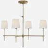 Bryant Large Chandelier - Hand-Rubbed Antique Brass Light -Andrew Martin 356030 bryant large brass