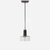 Iris Pendant Light, Bronze And Hand-Rubbed Antique Brass -Andrew Martin 86293 iris pendant light in bronze and antique brass with clear glass