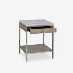 Rufus Side Table, Light -Andrew Martin 99060 rufus small side table light open